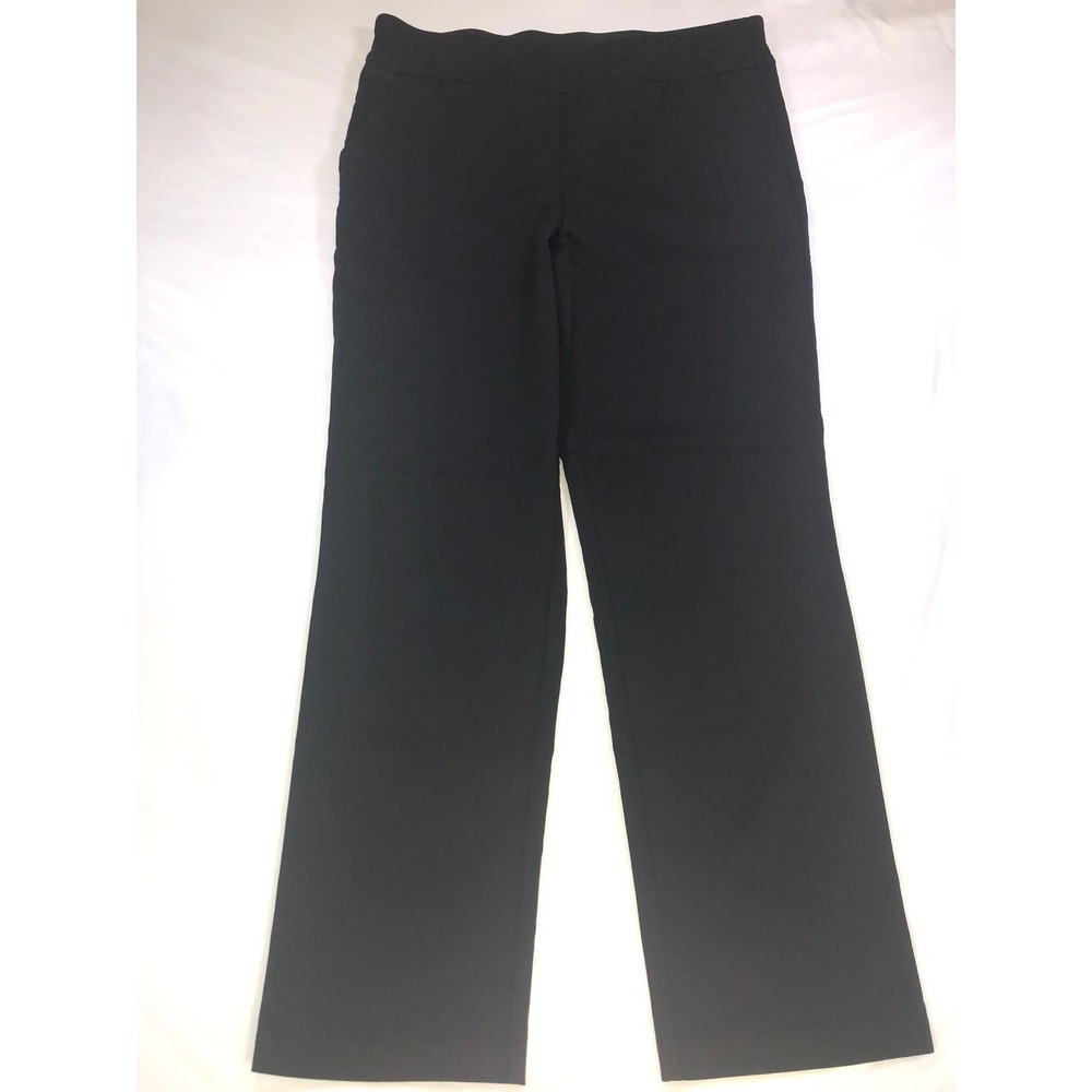 Allison Daley Black Pull On Straight Leg Dress Pants Womens 12S Short Stretch